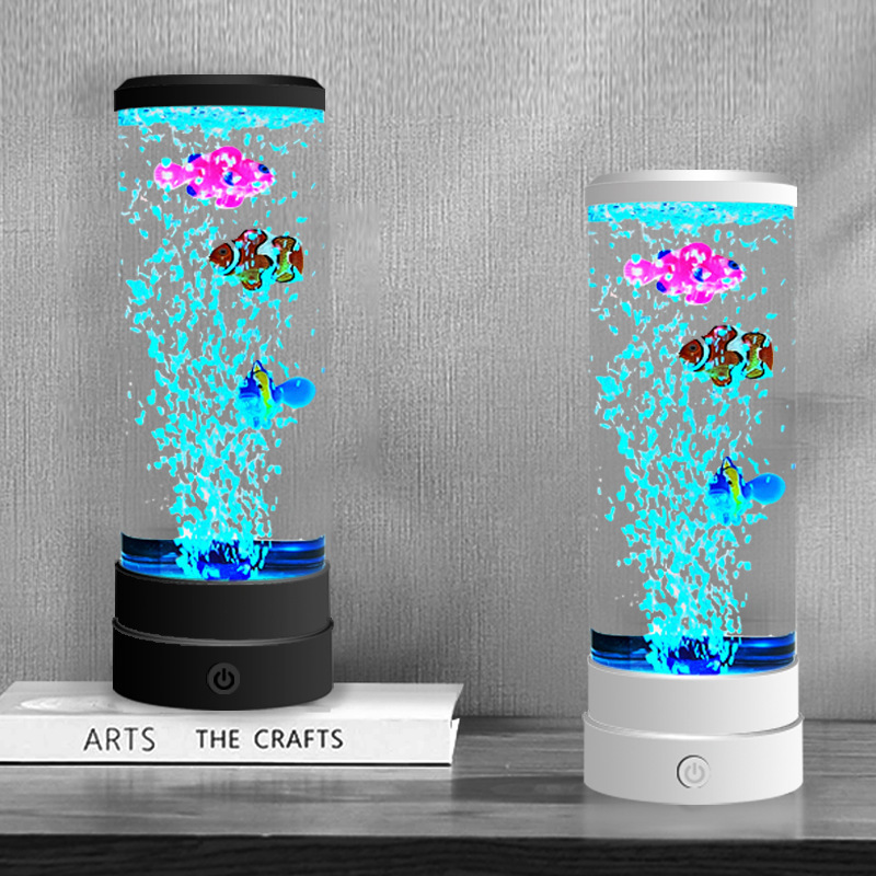 Home Decor Unique - سمكة فقاعية LED متعددة الألوان محاكية