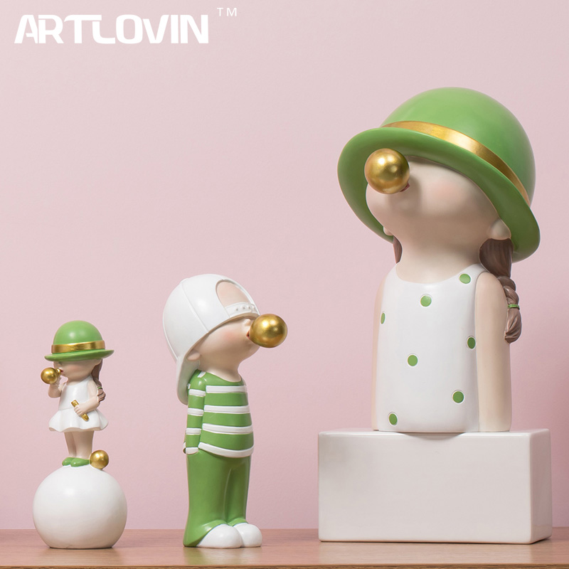 Home Decor Za - ARTLOVIN الشمال نمط شخصية التماثيل الاطفال