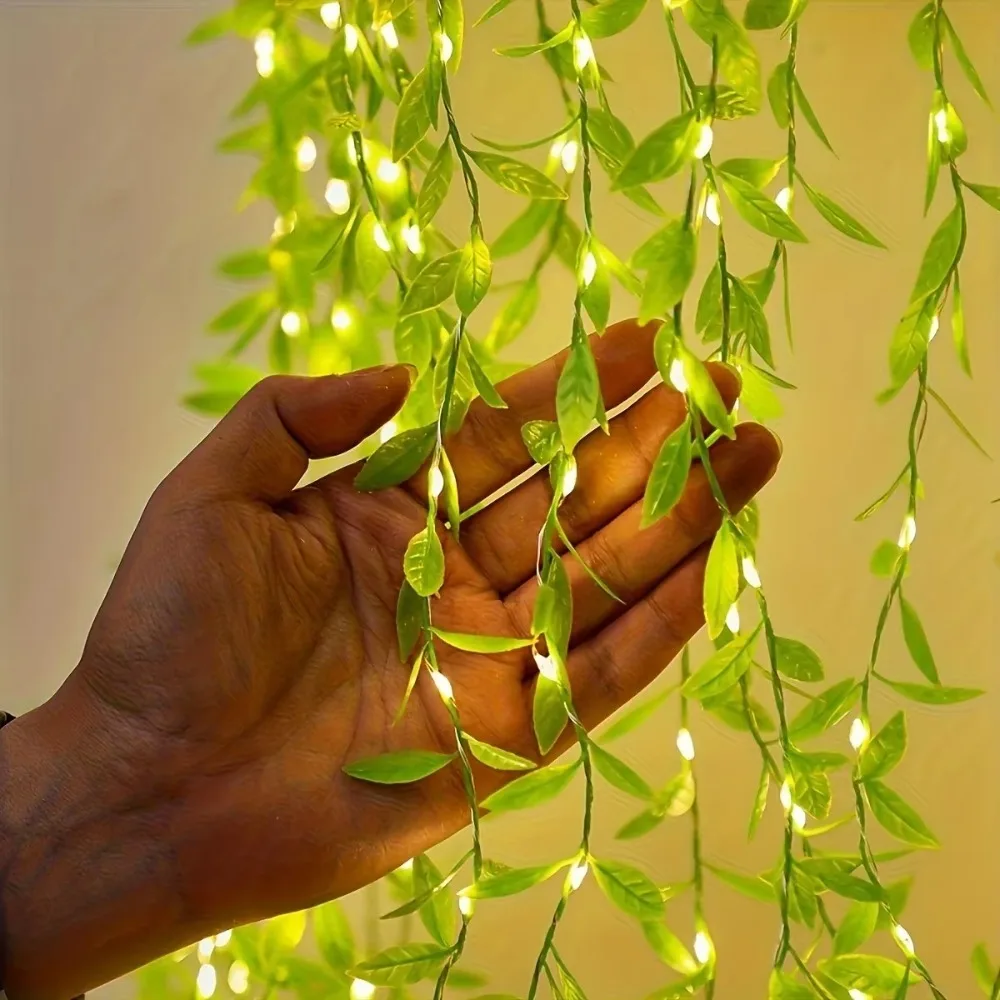 Fairy Lights Bedroom - أغصان نباتات اصطناعية مع أضواء زهور