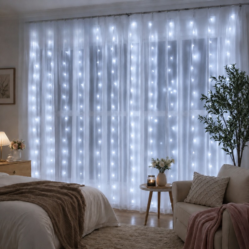 Fairy Lights Bedroom - أضواء ستائر LED بطول 3/4/6 متر،