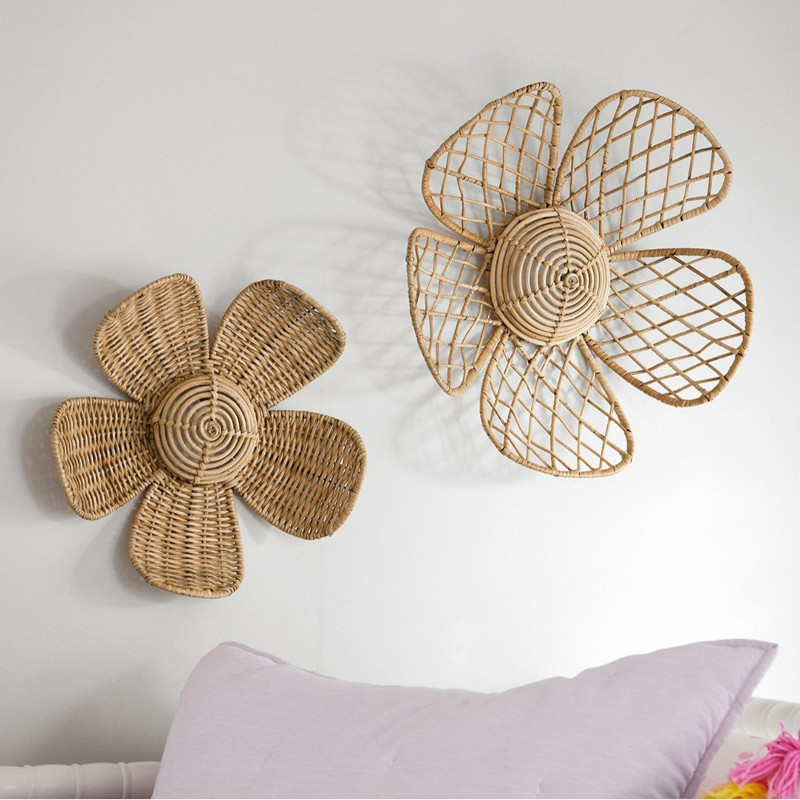 Home Decor Za - زخارف زهور الروطان المنسوجة على الشمال