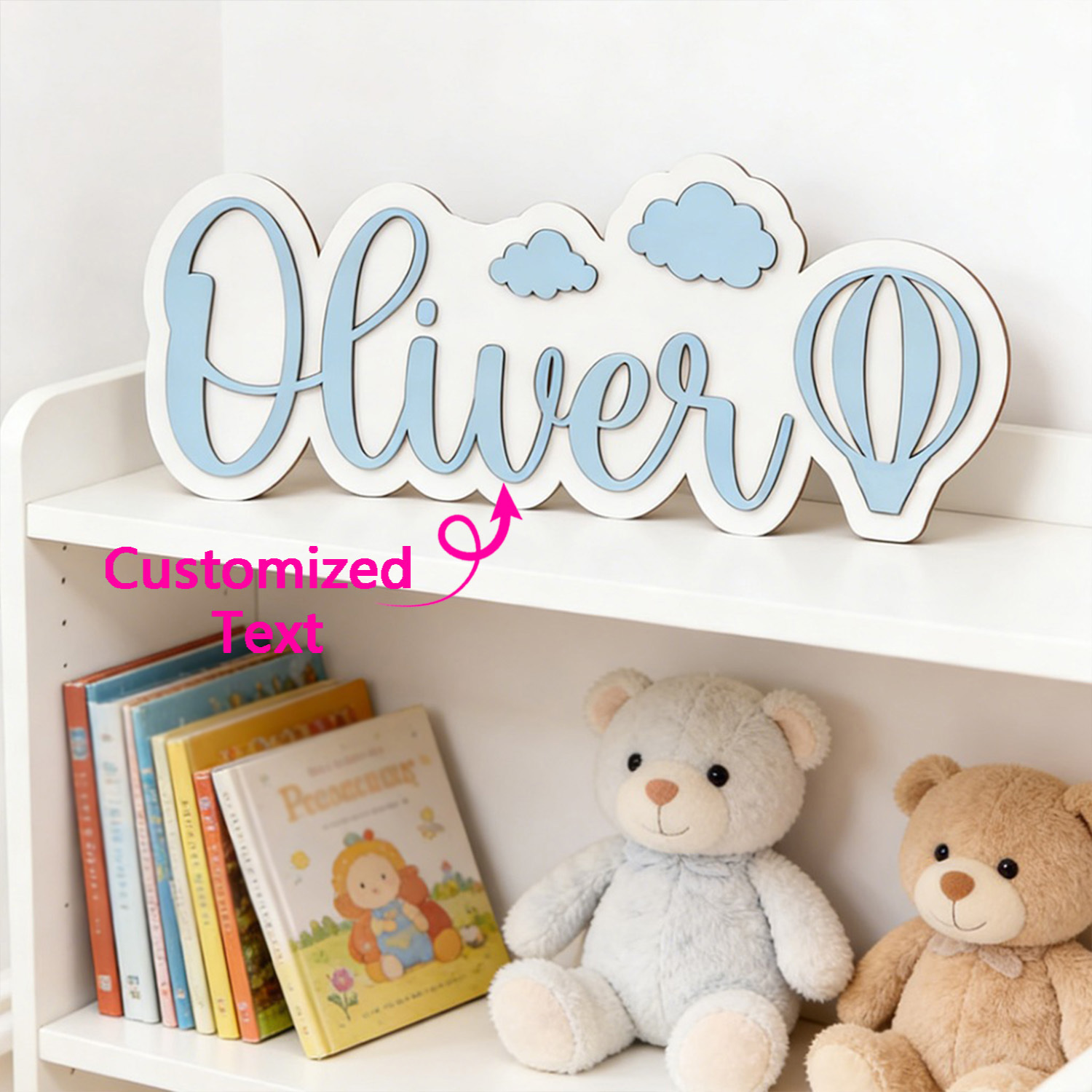 Home Decor Zone - لافتة غرفة مخصصة على شكل منطاد