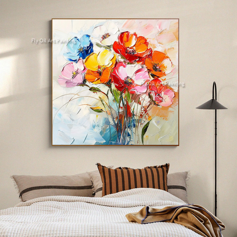 لوحة زيتية سميكة مرسومة يدويًا - مراجعة Home Decor Color Palettes وسعره