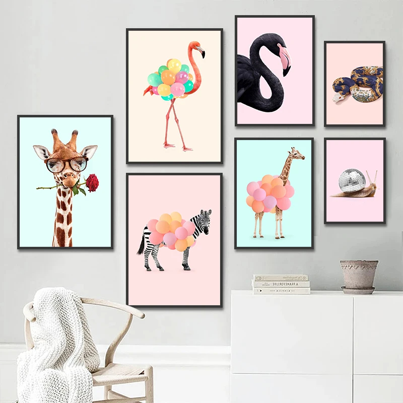 لوحة فنية مضحكة على شكل زرافة  - مراجعة Watercolor Poster Print وسعره
