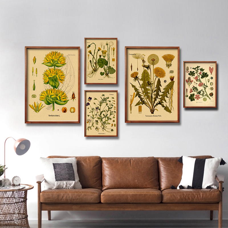 ملصق فني عتيق بتصميم نباتات وأ - مراجعة Home Decor Scrap وسعره