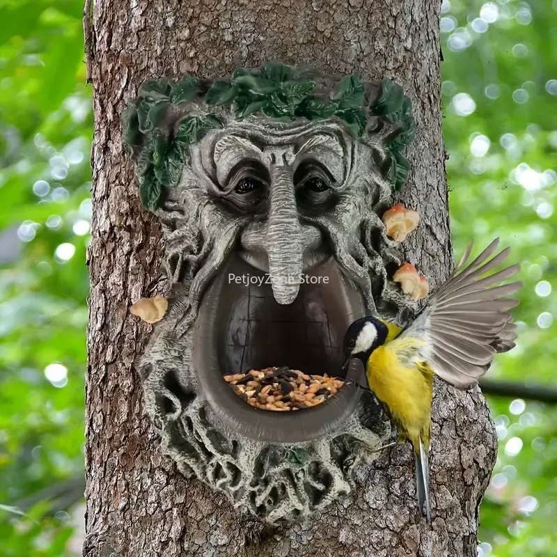 مغذي طيور بتصميم وجه شجرة للفن - مراجعة Home Decor Outdoor وسعره