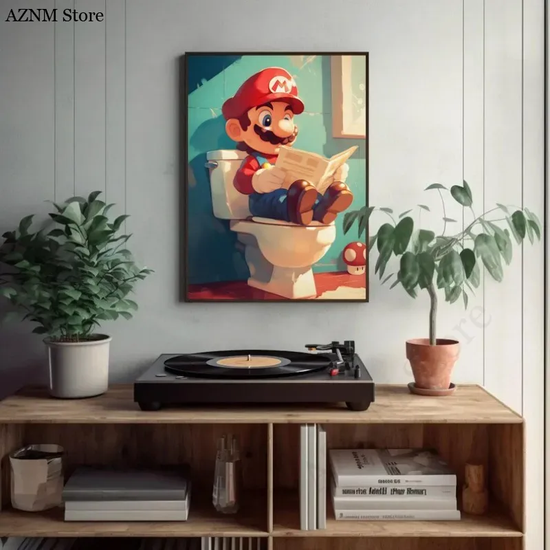 مضحك الحمام الكرتون لعبة فيديو - مراجعة Watercolor Poster Print وسعره