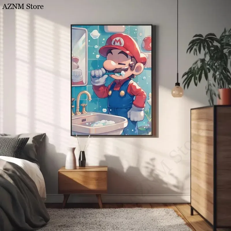مضحك الحمام الكرتون لعبة فيديو - مراجعة Watercolor Poster Print وسعره