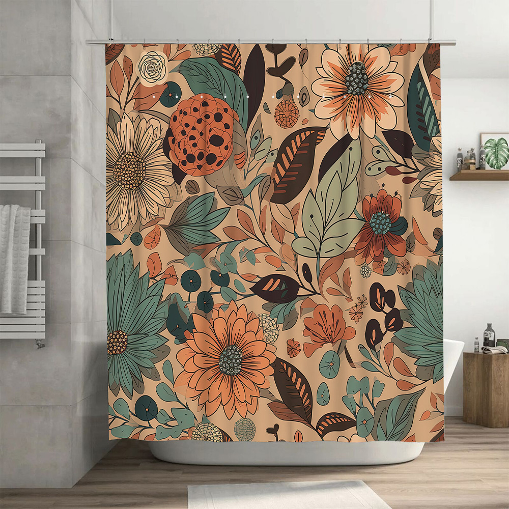 ستارة حمام عصرية بنقوش زهرية،  - مراجعة Home Decor Color Palettes وسعره