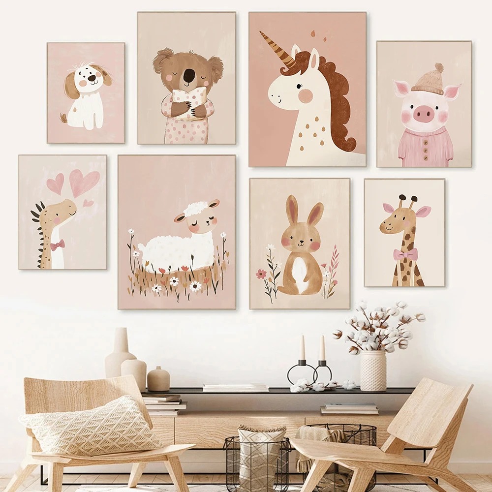 الشمال الوردي لطيف الكرتون الح - مراجعة Watercolor Poster Print وسعره