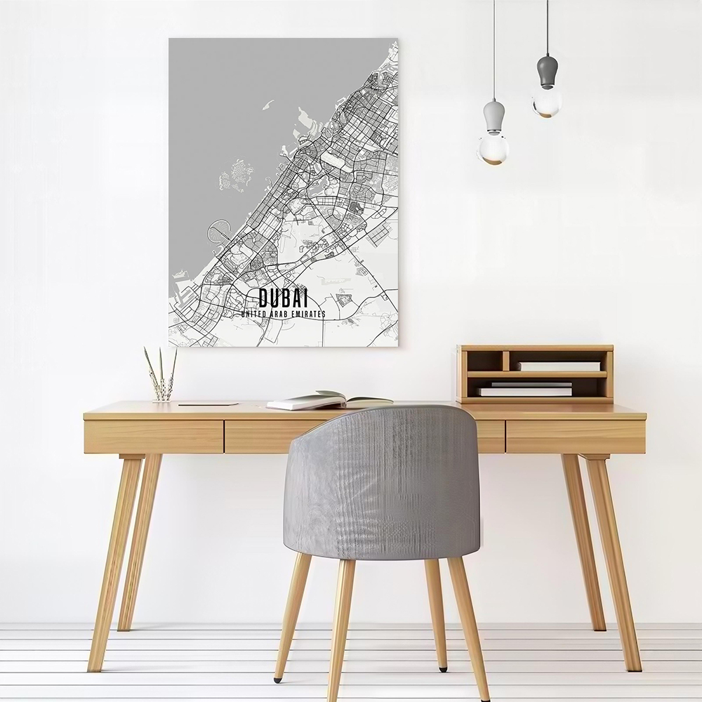 لوحة فنية جدارية لخريطة مدينة  - مراجعة Home Decor Uae وسعره