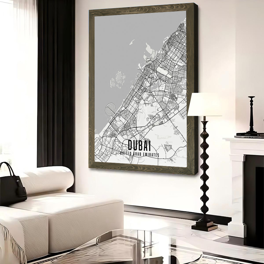 لوحة فنية جدارية لخريطة مدينة  - مراجعة Home Decor Uae وسعره