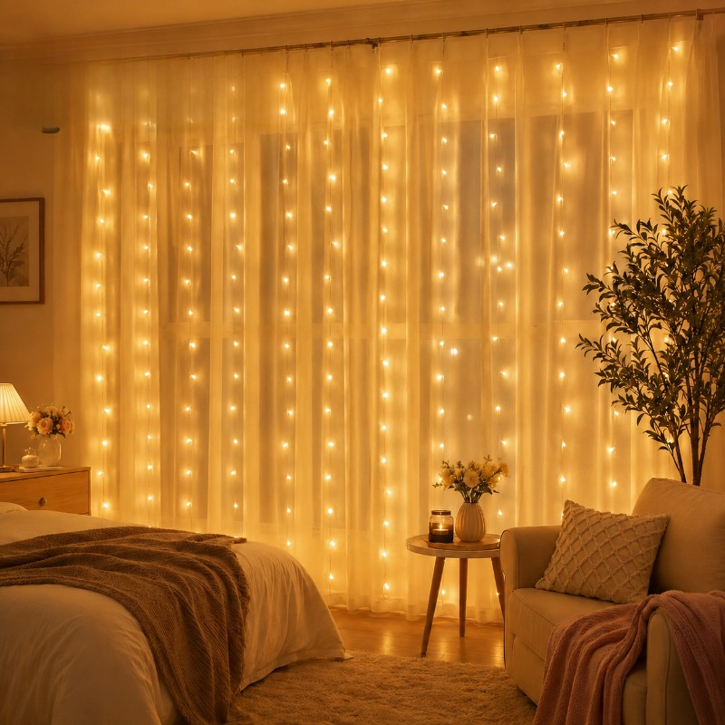 أضواء ستائر LED بطول 3/4/6 متر - مراجعة Fairy Lights Bedroom وسعره
