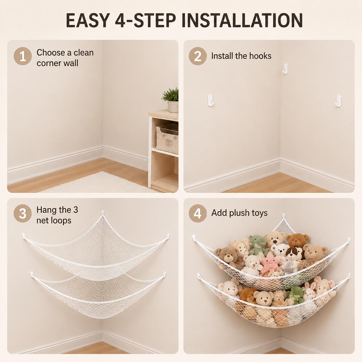 شبكة تخزين ألعاب معلقة، منظم ل - مراجعة Home Decor Zone وسعره
