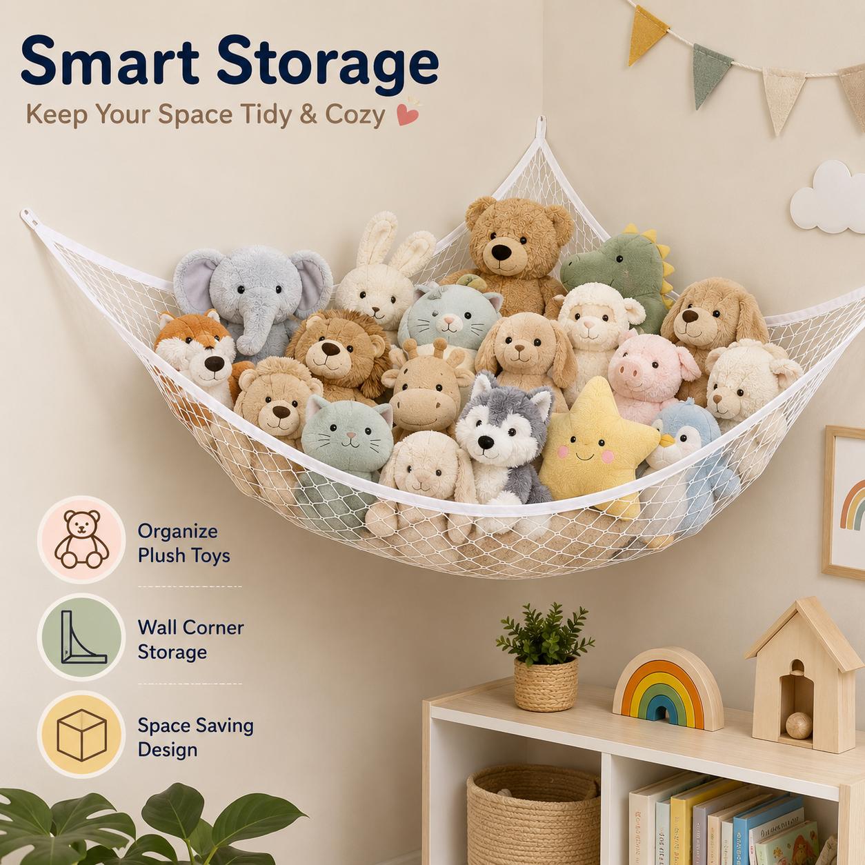 شبكة تخزين ألعاب معلقة، منظم ل - مراجعة Home Decor Zone وسعره