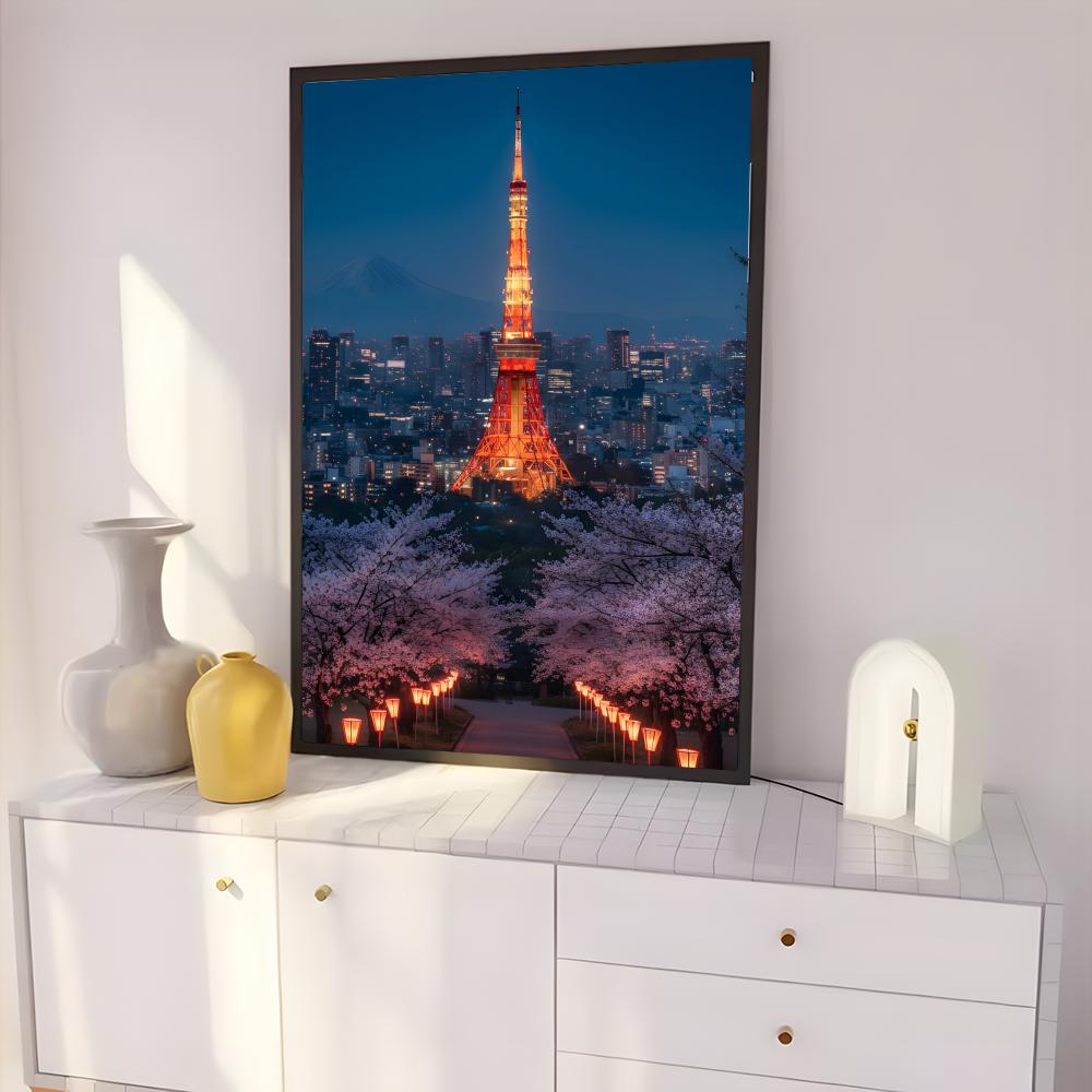 ملصق رومانسي لمنظر ليلي لبرج ط - مراجعة Home Decor Tokyo وسعره
