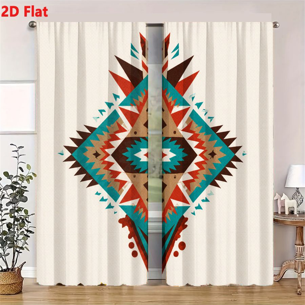 قطعتان من الستائر بتصميم هندسي - مراجعة Home Decor Color Palettes وسعره